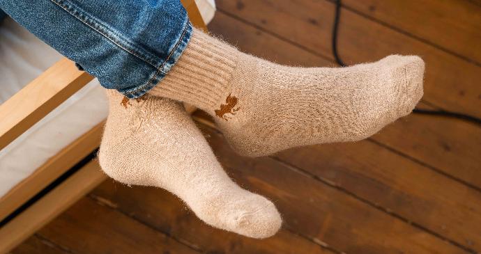Beige Socken aus Kamelwolle