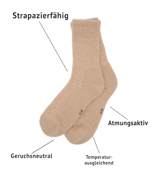 Eigenschaften von Socken aus Kamelwolle