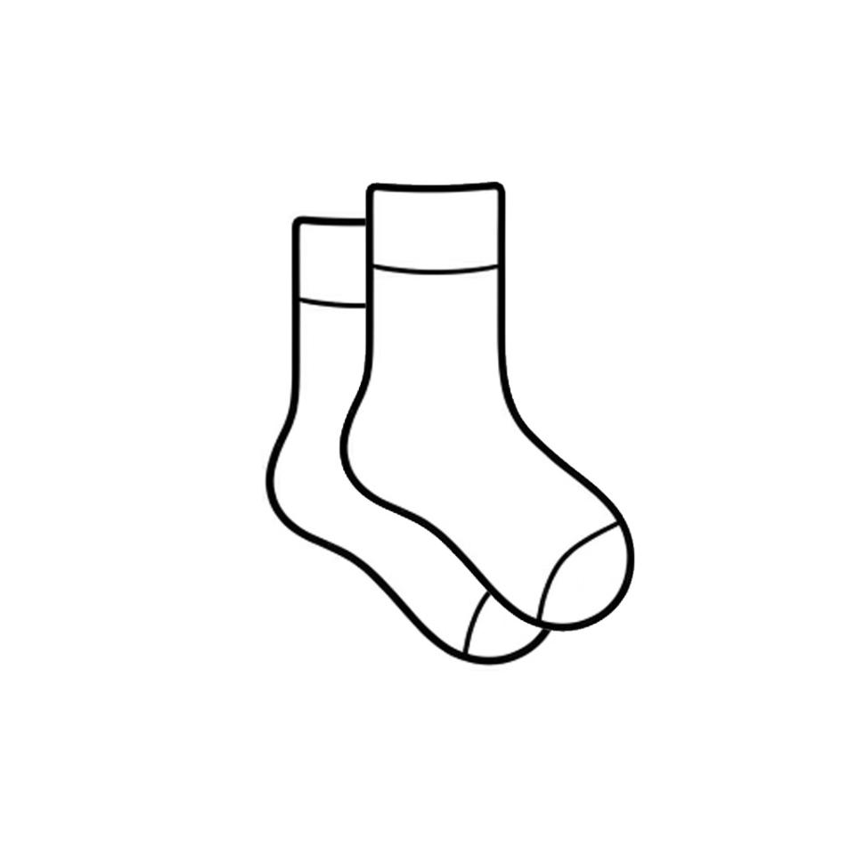 Grafik von Wollsocken auf weißem Hintergrund