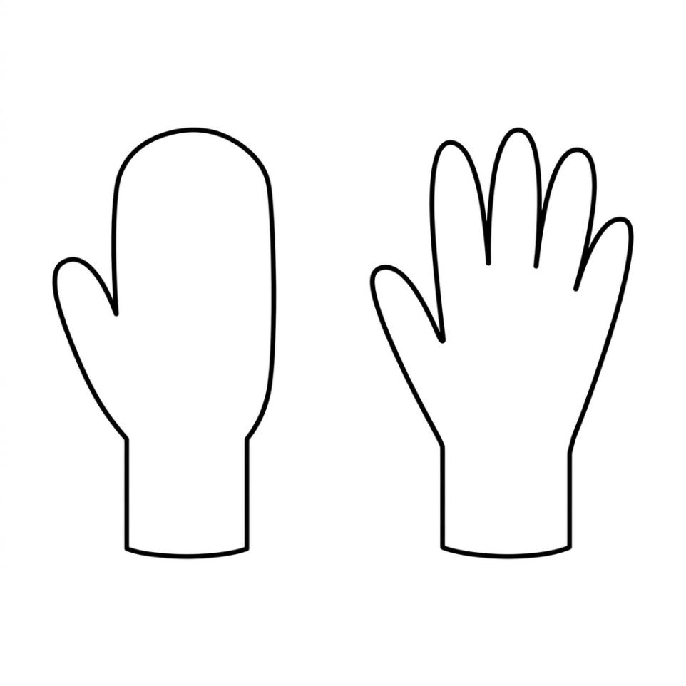 Piktorgram von Handschuhen auf weißem Hintergrund