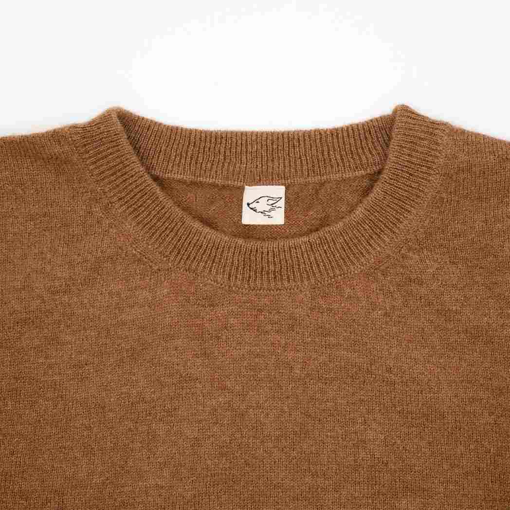 Camel wool jumper with steppenstrolch logo on the neck