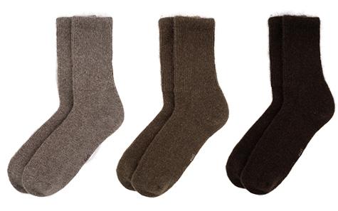 Drei Paar Socken aus Yakwolle