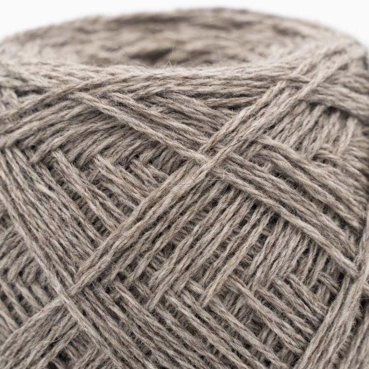 Close-up of grey yak hair knitting wool