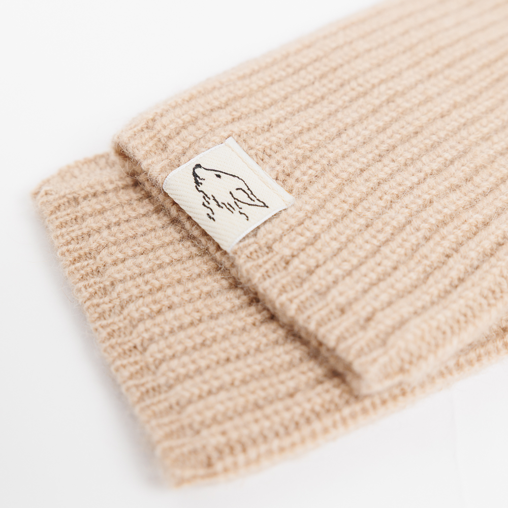 Stulpen aus Kamelwolle, beige