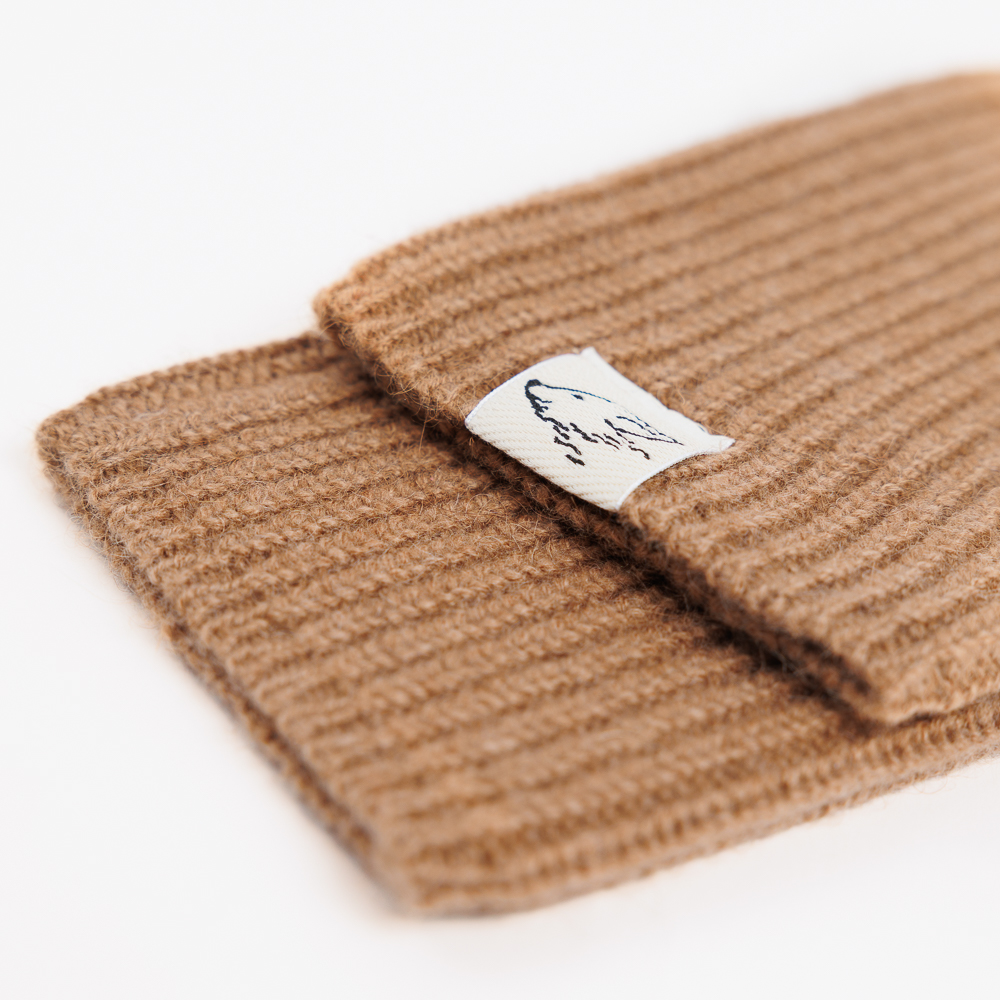 Stulpen aus Kamelwolle, braun