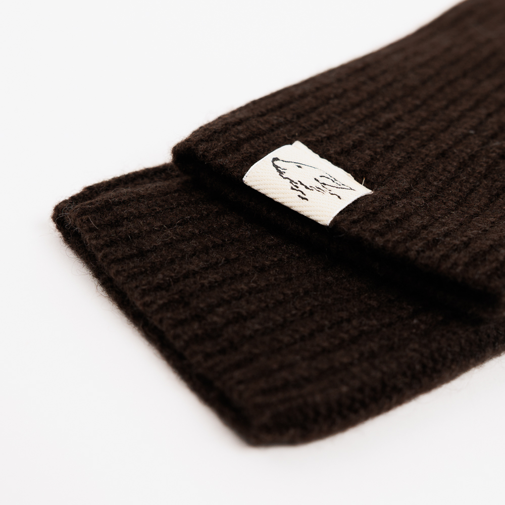 Stulpen aus Yakwolle, dunkelbraun