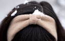 Stirnband aus Kamelwolle, beige