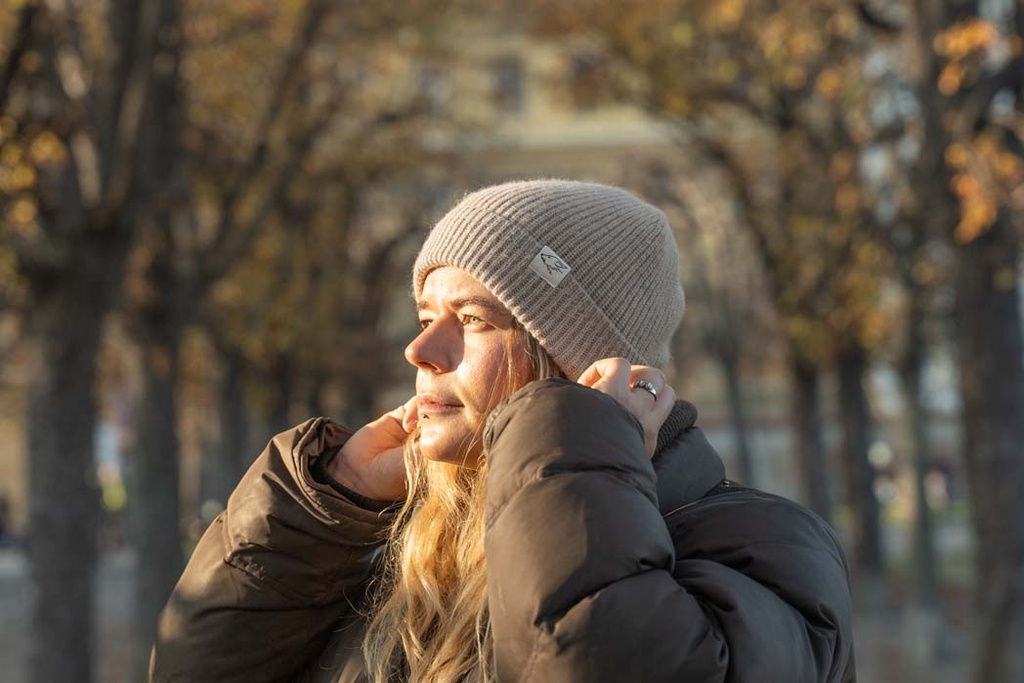 Beanie aus Yakwolle, grau