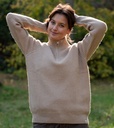 Rollkragenpullover aus Kamelwolle, beige