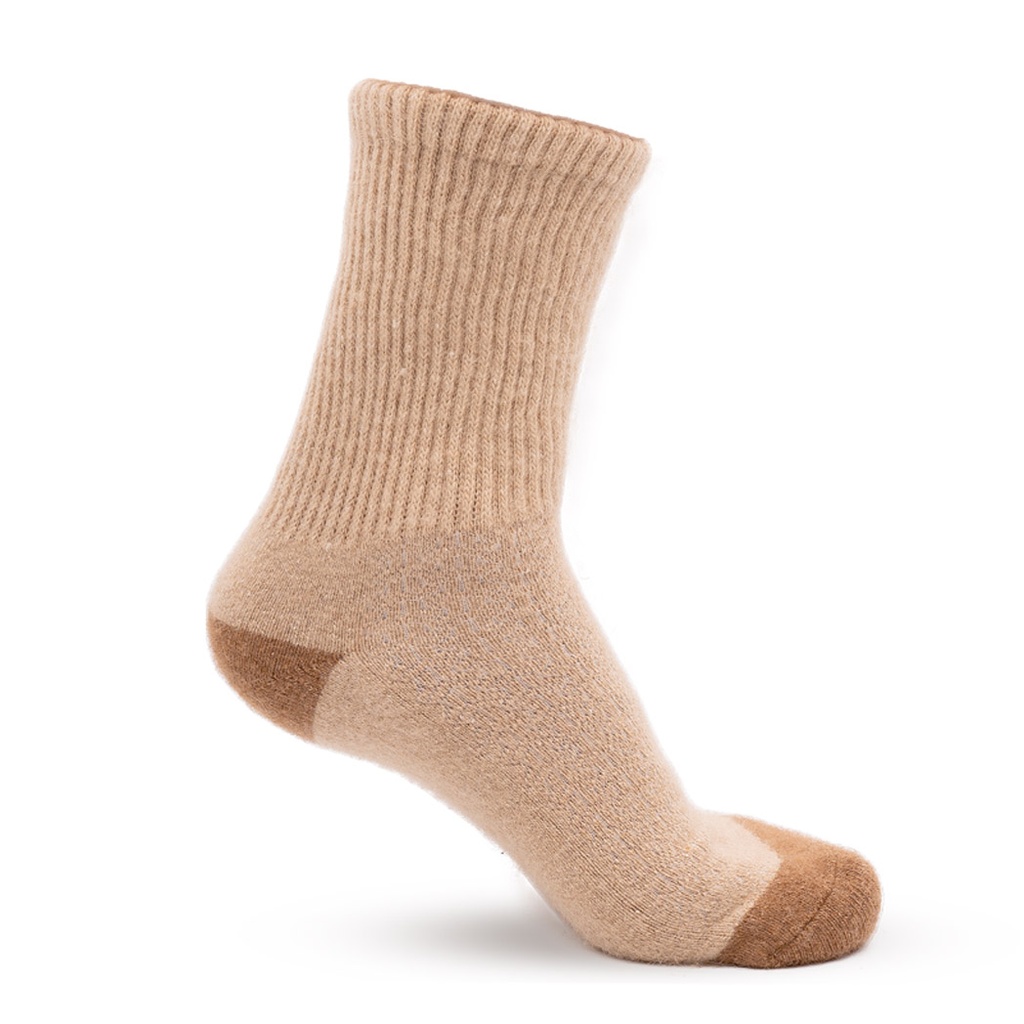 Socken aus Kamelwolle, beige & braun