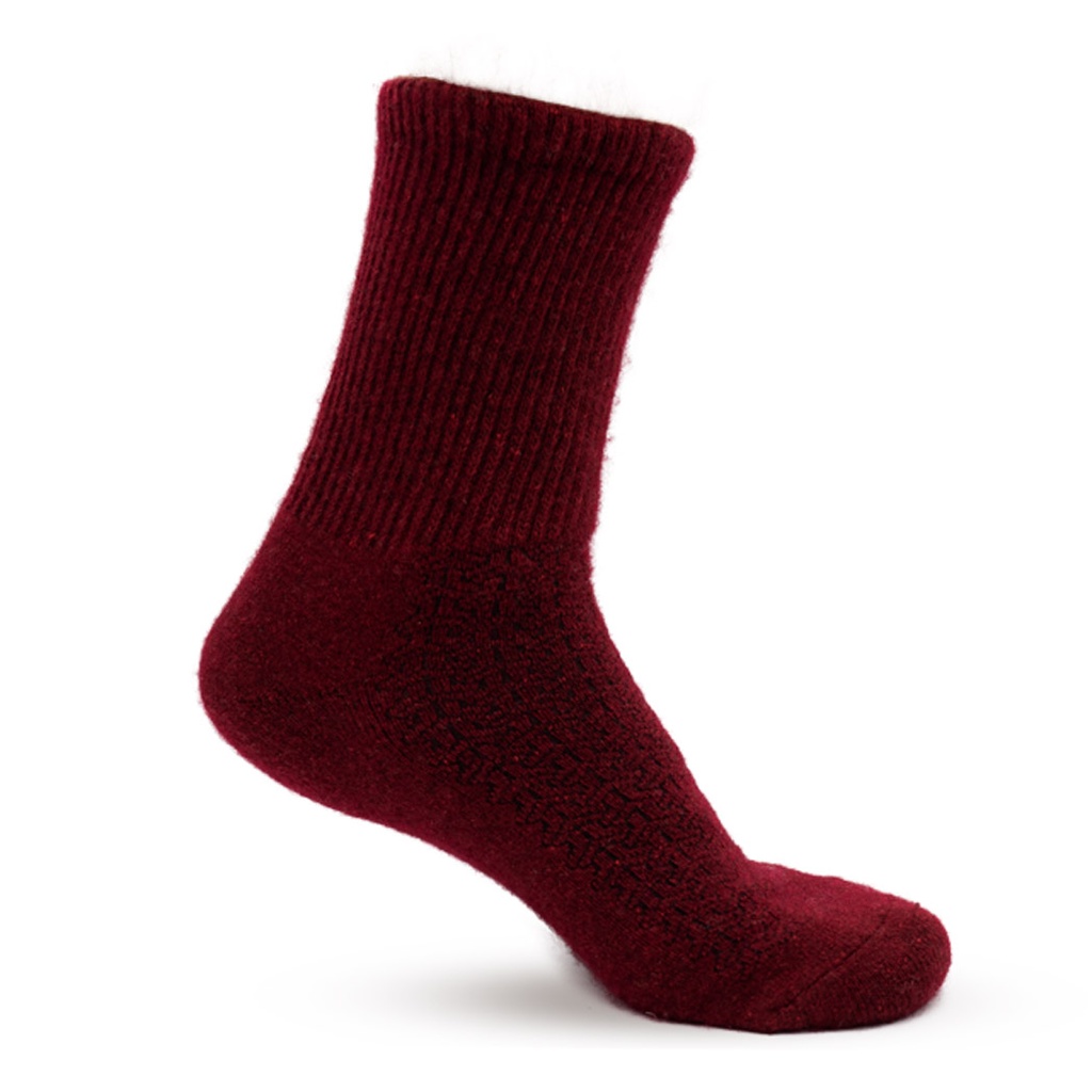 Sheep wool socks, wine red