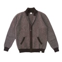 Knitted zipper jacket made of yak wool, mottled