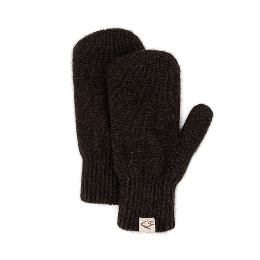 Mittens made of yak wool, dark brown (S)