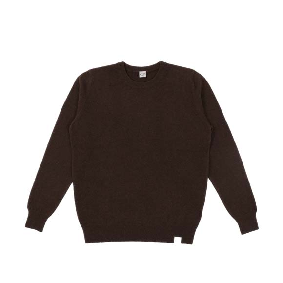 Slim fit sweater made of yak wool, dark brown (S)