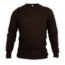 Crew neck sweater made of yak wool, dark brown