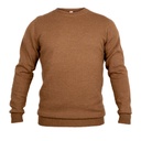 Crew neck sweater made of camel wool, brown