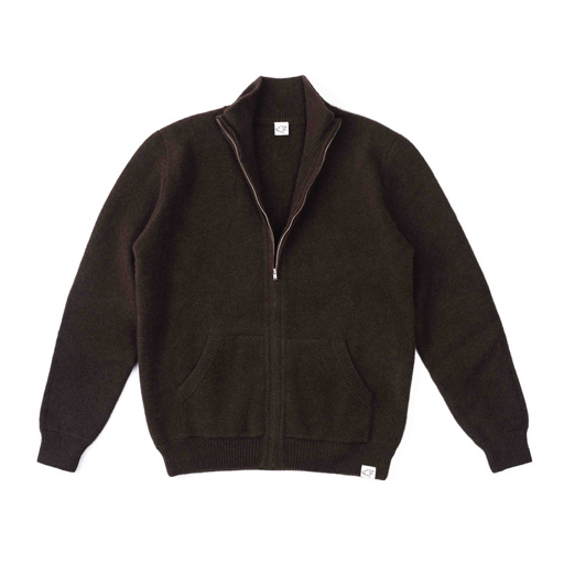 Strickjacke aus Yakwolle, dunkelbraun (S)