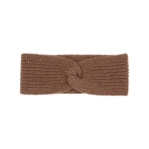 Headband made of camel wool (Twist design), brown