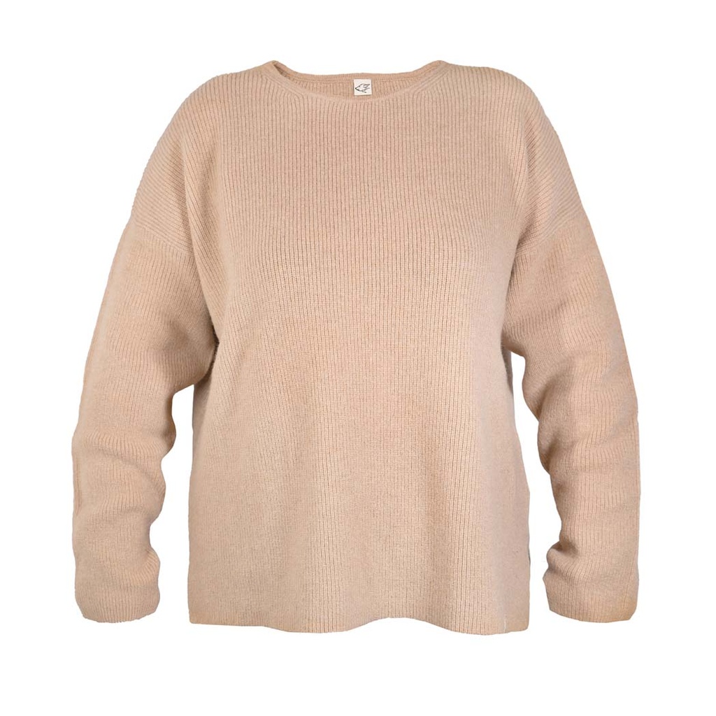 Loose Fit Pullover aus Kamelwolle, beige
