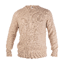 Crew-neck sweater made of camel wool, beige