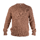 Crew-neck Sweater made from camel wool, brown