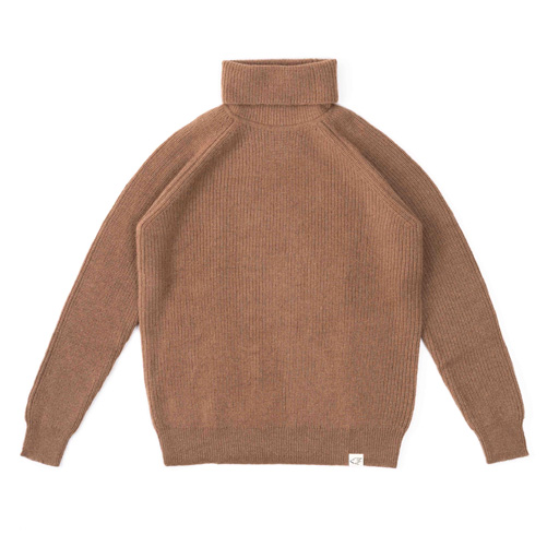 Turtleneck sweater made of camel wool, brown (XS)