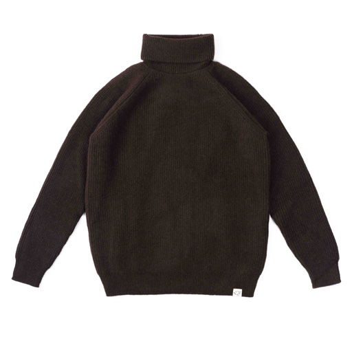 Rollkragenpullover aus Yakwolle, dunkelbraun (XS)