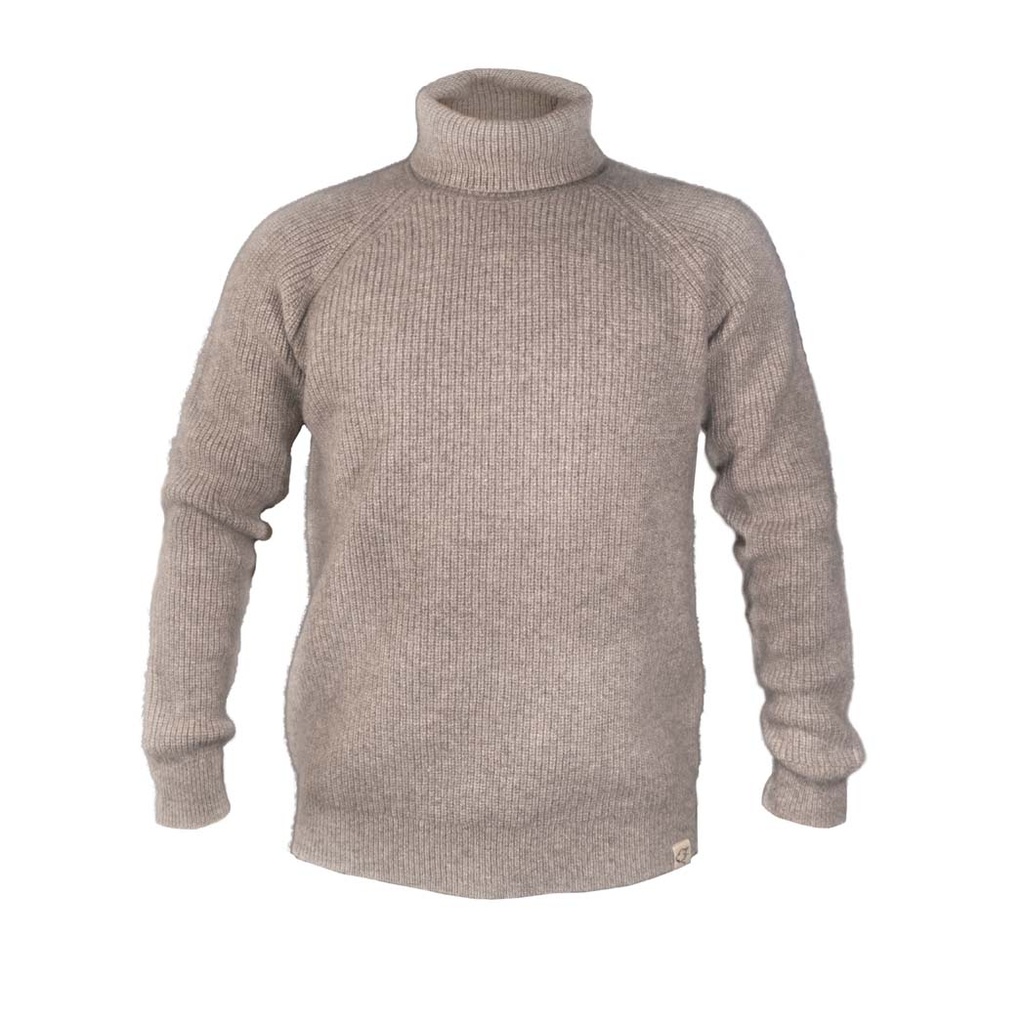 Rollkragenpullover aus Yakwolle, grau