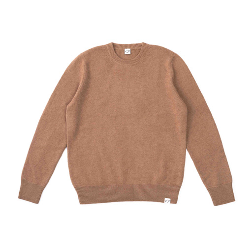 Crew-neck Sweater made from camel wool, brown (XS)