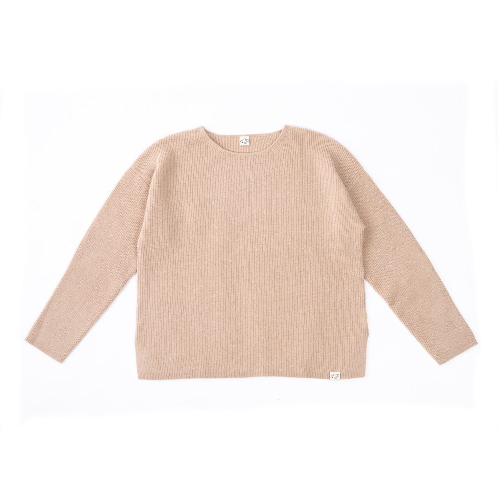 Loose Fit Pullover aus Kamelwolle, beige