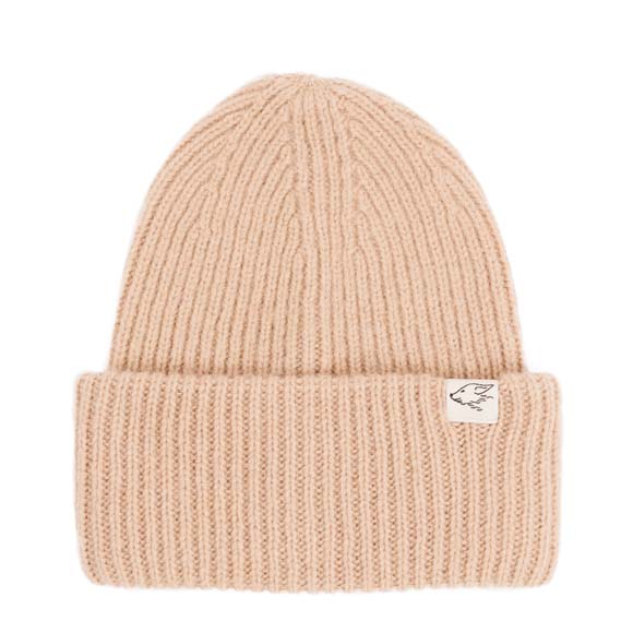 Big camel wool beanie, beige