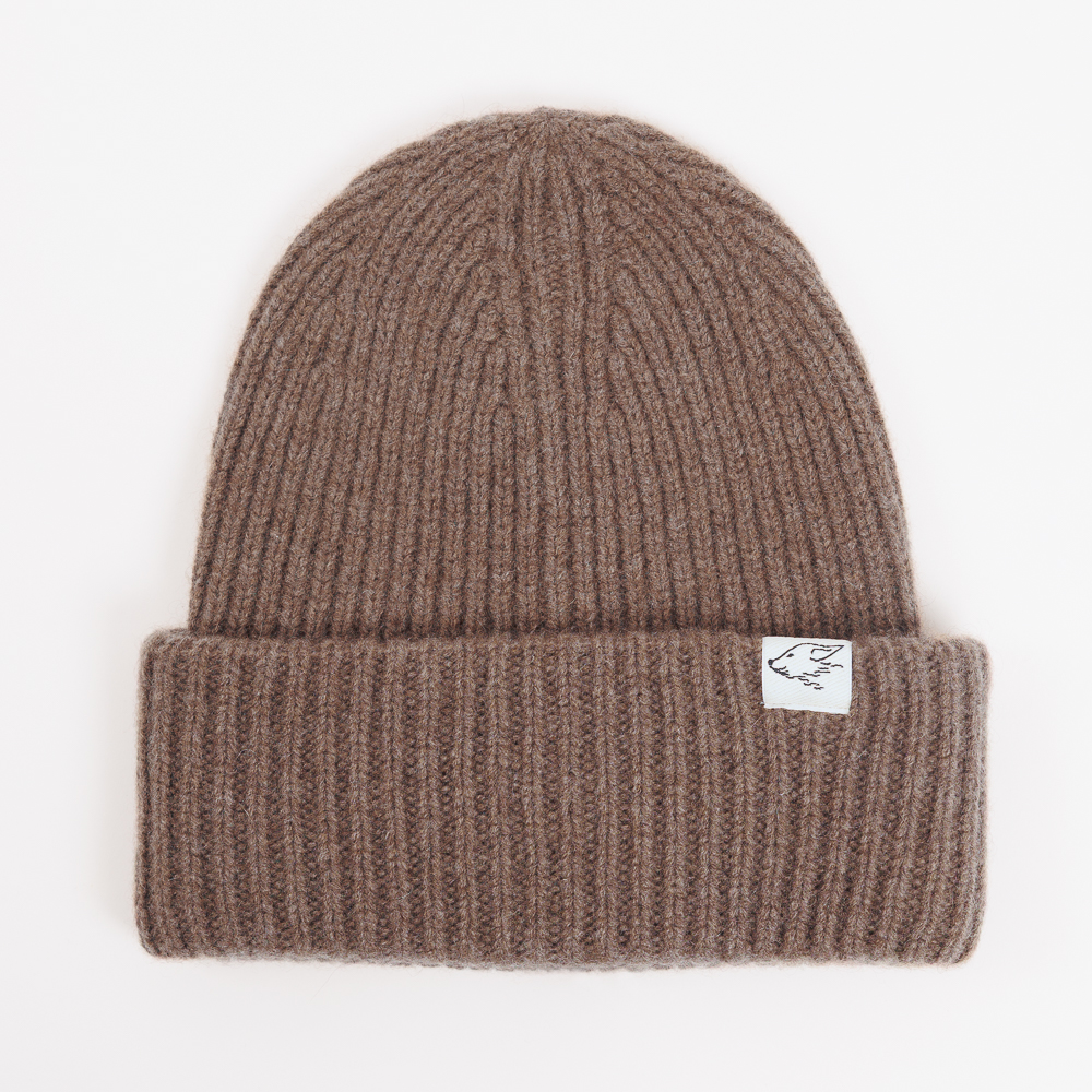 Big yak wool beanie, yak-brown