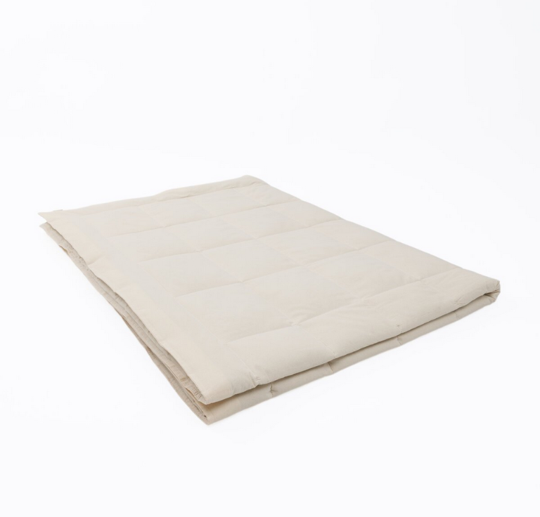 Quilted duvet with camel hair