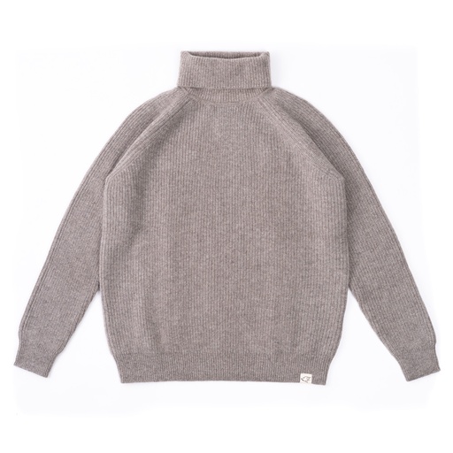 Rollkragenpullover aus Yakwolle, grau