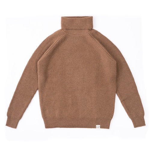 Rollkragenpullover aus Kamelwolle, braun