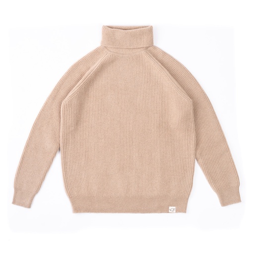 Rollkragenpullover aus Kamelwolle, beige