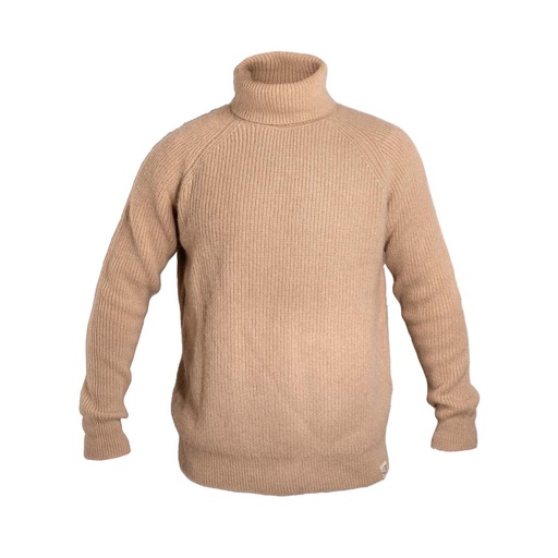 Rollkragenpullover aus Kamelwolle, beige