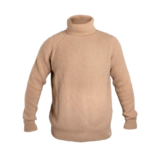 Turtleneck sweater made of camel wool, beige