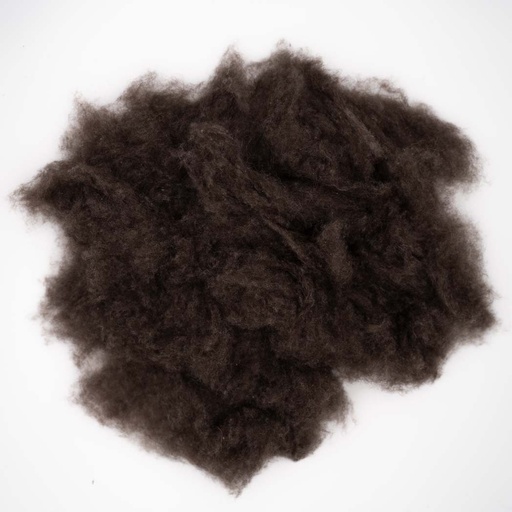 Yak wool carded, dark brown (100g)