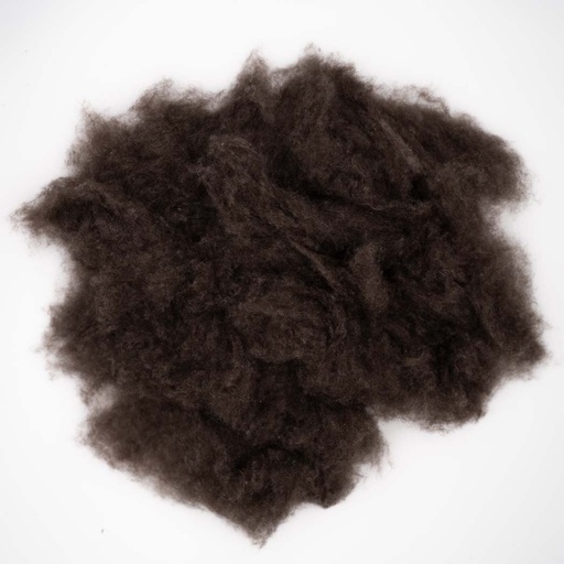 Yakwolle kardierte Rohwolle, dunkelbraun (100g)