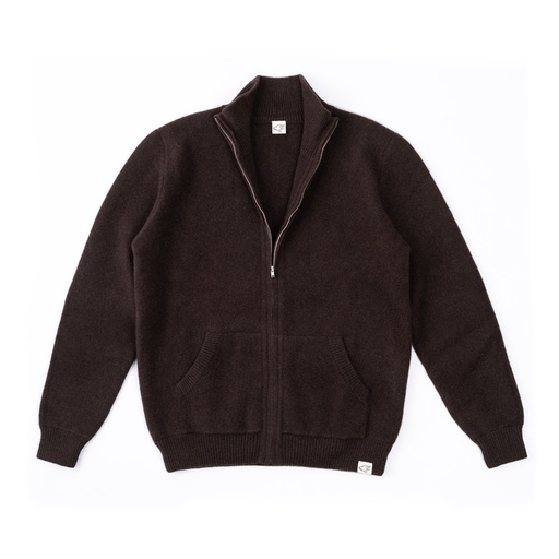 Strickjacke aus Yakwolle, dunkelbraun