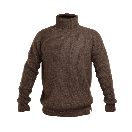 Rollkragenpullover aus Yakwolle, yakbraun