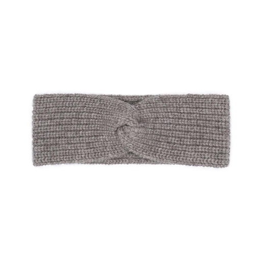 Stirnband aus Yakwolle (Knoten Design), grau