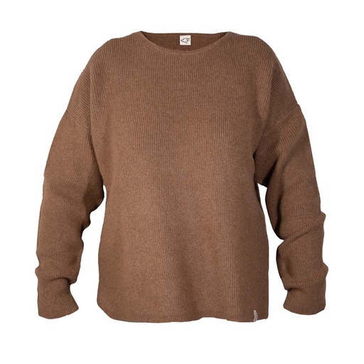 Loose fit pullover made of camel wool, brown