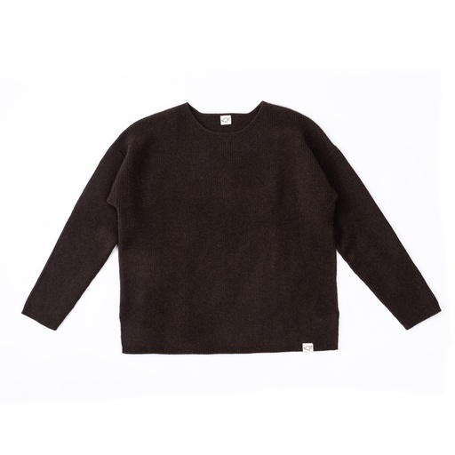 Loose Fit Pullover aus Yakwolle, dunkelbraun