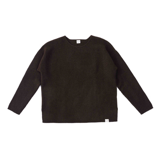 Loose fit pullover made of yak wool, dark brown