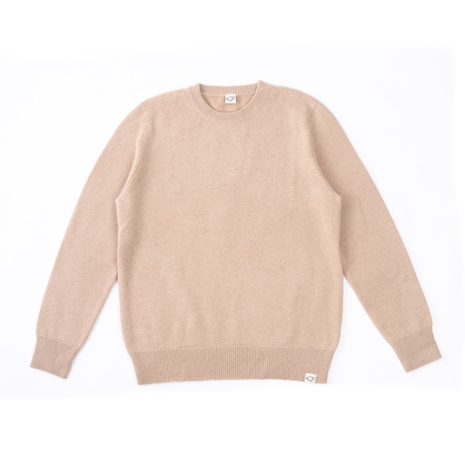 Rundhalspullover aus Kamelwolle, beige