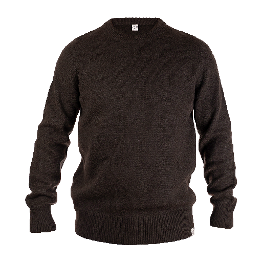 Crew-neck Sweater made from yak wool, dark brown