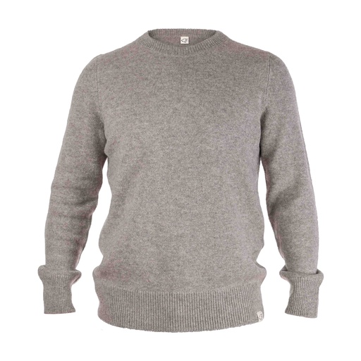 Crew-neck sweater made from yak wool, grey