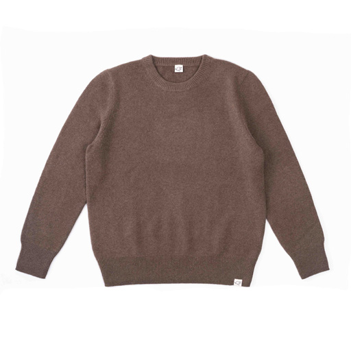 Crew-neck Sweater made from yak wool, yak brown